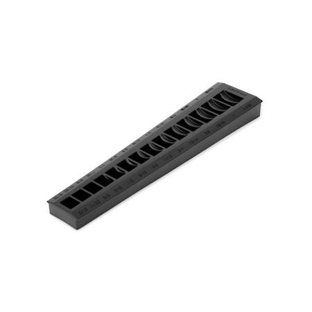 Tekton 14-Tool 3/8 Inch Drive Flare Nut Crowfoot Wrench Organizer Rack, Black (5/16 - 1-1/16 in.) ORG25114